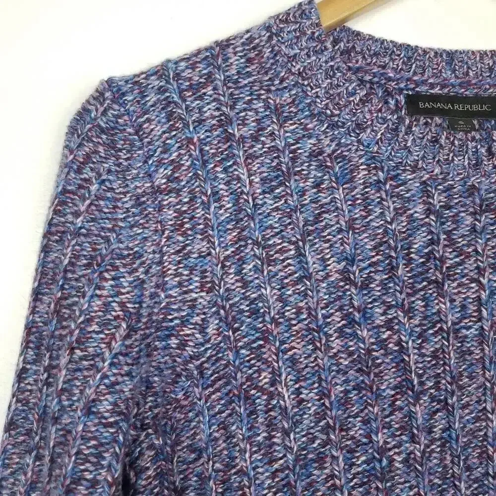 Banana Republic Ribbed Knit Chunky Sweater Wool Blend Sz SMALL